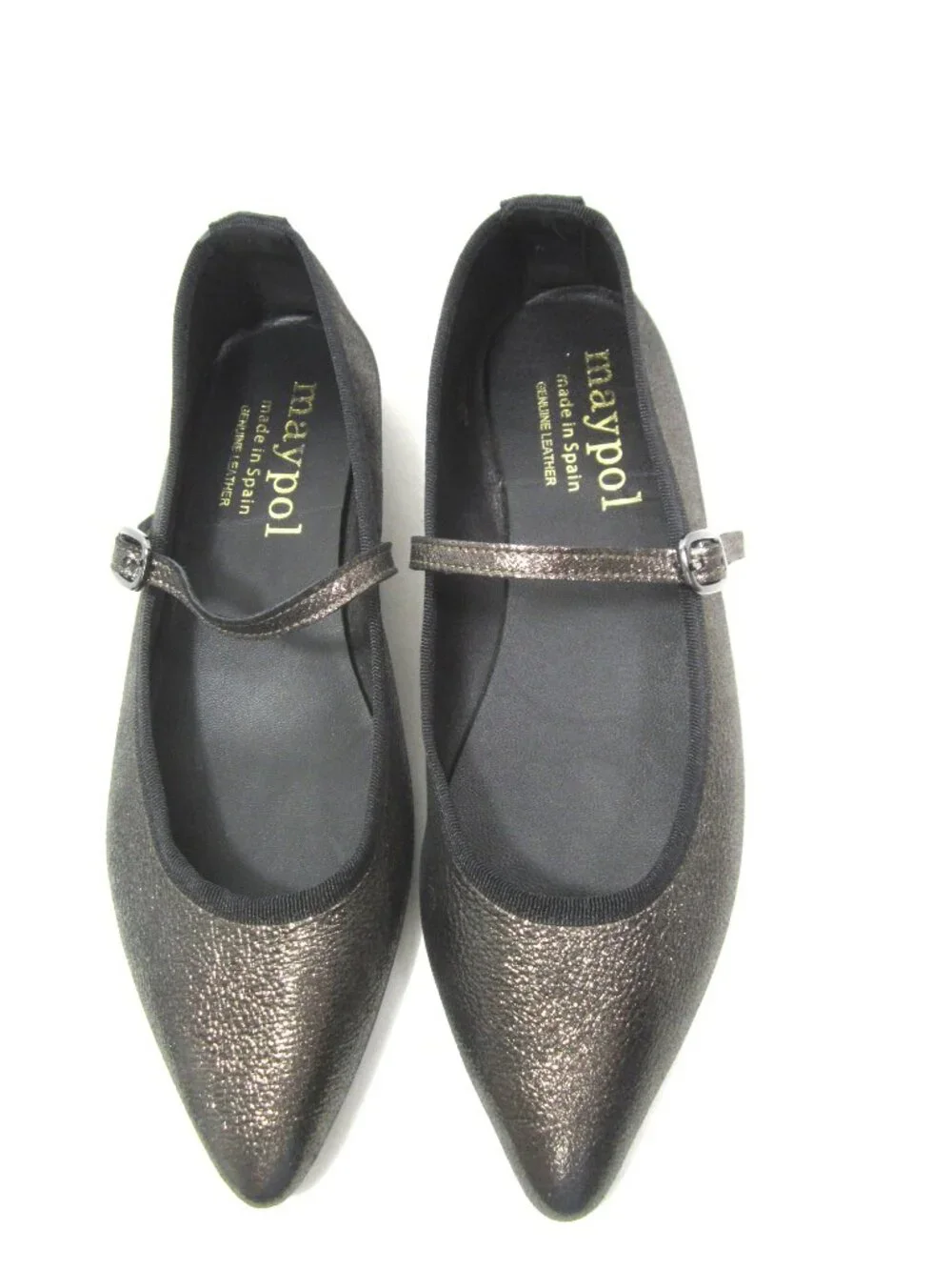 Anthropologie Maypol Size 38 Rota Percival Metallic Flats Black Bronze